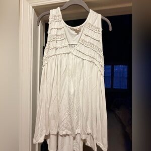 POL White Lace-Trimmed Sleeveless Top